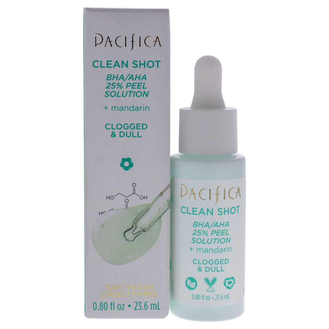 Clean Shot BHA-AHA 25 Percent Peel Solution by Pacifica for Unisex - 0.8 oz Treatment