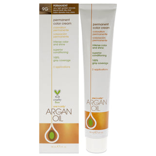 Argan Oil Permanent Color Cream - 9G Very Light Golden Blonde by One n Only for Unisex - 3 oz Hair Color