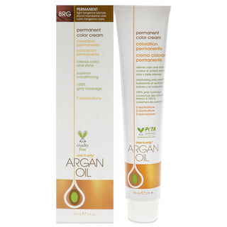 Argan Oil Permanent Color Cream - 8RG Light Tangerine Blonde by One n Only for Unisex - 3 oz Hair Color