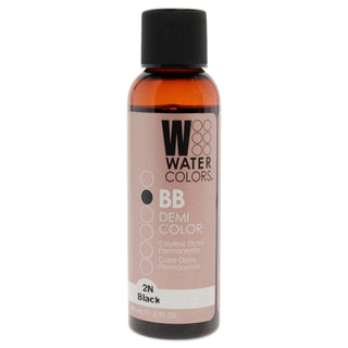 Watercolors BB Demi-Permanent Hair Color - 2N Black by Tressa for Unisex - 2 oz Hair Color