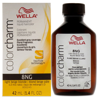 Color Charm Permanent Liquid Hair Color - 8NG Light Beige Blonde by Wella for Unisex - 1.42 oz Hair Color