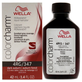 Color Charm Permanent Liquid Hair Color - 347 4RG Dark Auburn by Wella for Unisex - 1.42 oz Hair Color