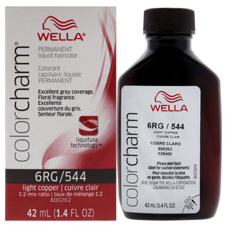 Color Charm Permanent Liquid Hair Color - 544 6RG Light Copper by Wella for Unisex - 1.42 oz Hair Color