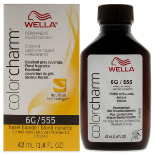Color Charm Permanent Liquid Hair Color - 555 6G Hazel Blonde by Wella for Unisex - 1.42 oz Hair Color