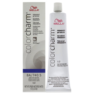 Color Charm Permanent Hair Color Gel - 740.5 8A Light Ash Blonde by Wella for Unisex - 2 oz Hair Color
