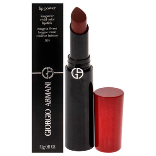 Lip Power Longwear Vivid Color Lipstick - 504 Flirt by Giorgio Armani for Women - 0.11 oz Lipstick