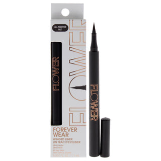 Forever Wear Winged Liner - WL1 All Nighter by Flower Beauty for Women - 0.037 oz Eyeliner