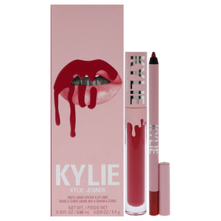 Matte Lip Kit - 503 Bad Lil Thing by Kylie Cosmetics for Women - 2 Pc 0.10oz Matte Liquid Lipstick, 0.039oz Lip Liner