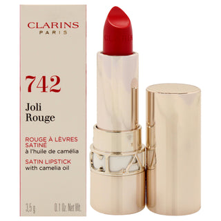 Joli Rouge Satin Lipstick - 742 Joli Rouge by Clarins for Women - 0.1 oz Lipstick