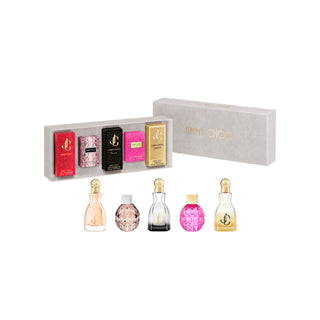 JIMMY CHOO 5 PCS MINI SET FOR WOMEN: I WANT CHOO 4.5 ML PARFUM + ROSE PASSION 4.5 ML EAU DE PARFUM + I WANT CHOO FOREVER 4.5 ML EAU DE PARFUM + 4.5 ML EAU DE PARFUM + I WANT CHOO 4.5 ML EAU DE PARFUM