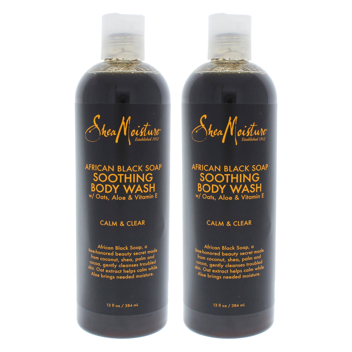 African Black Soap Soothing Body Wash - Pack of 2 by Shea Moisture for Unisex - 13 oz Body Wash
