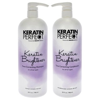 Keratin Brightener Kit by Keratin Perfect for Unisex - 2 Pc Kit 32oz Shampoo, 32oz Conditioner