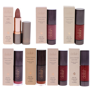 Colour Intense Cream Lipstick Kit by Delilah for Women - 7 Pc Kit 0.13 oz Lipstick - Whisper, Beau, Belle, Blossom, Breeze, Flame, Retro