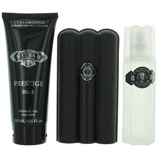Cuba Prestige Black By Cuba, 3 Piece Gift Set For Men