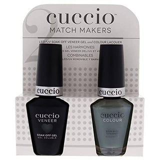Match Makers Set - Dubai Me An Island by Cuccio Colour for Women - 2 Pc 0.44oz Veneer Soak Of Gel Nail Polish, 0.43oz Colour Nail Polish