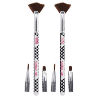 Multi-Brush Nail Art Set by Bourjois for Women - 3 Pc Set Fan Brush, Shader Brush, Liner Brush - Pack of 2