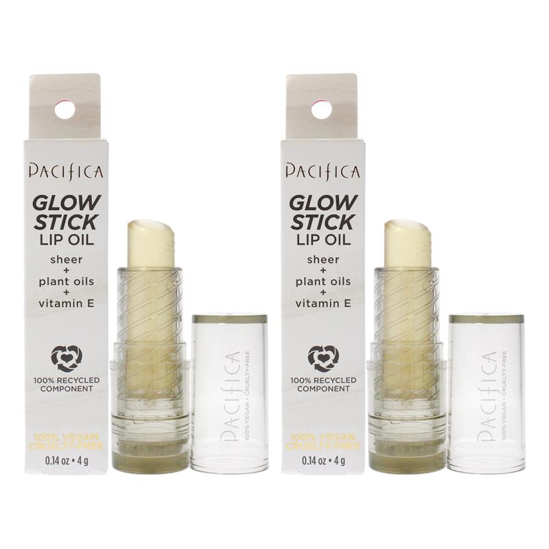 Glow Stick Lip Oil - Clear Sheer by Pacifica for Women - 0.14 oz Lip Oil - Pack of 2