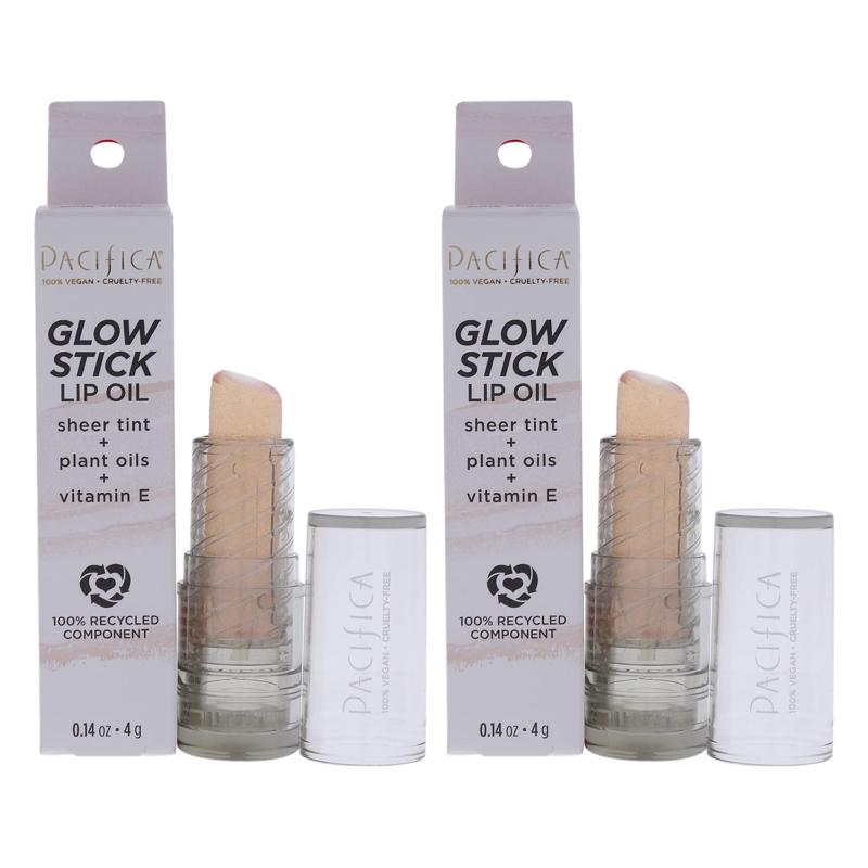 Glow Stick Lip Oil - Pink Sheer by Pacifica for Women - 0.14 oz Lip Oil - Pack of 2