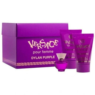 Versace Dylan Purple 3 Pcs Set: 0.17 Eau De Parfum + 0.8 Body Lotion + 0.8 Bath &Amp; Shower Gel