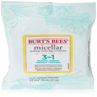 Micellar Makeup Removing Towelettes - Coconut and Lotus Water by Burts Bees for Women - 10 Count Towelettes