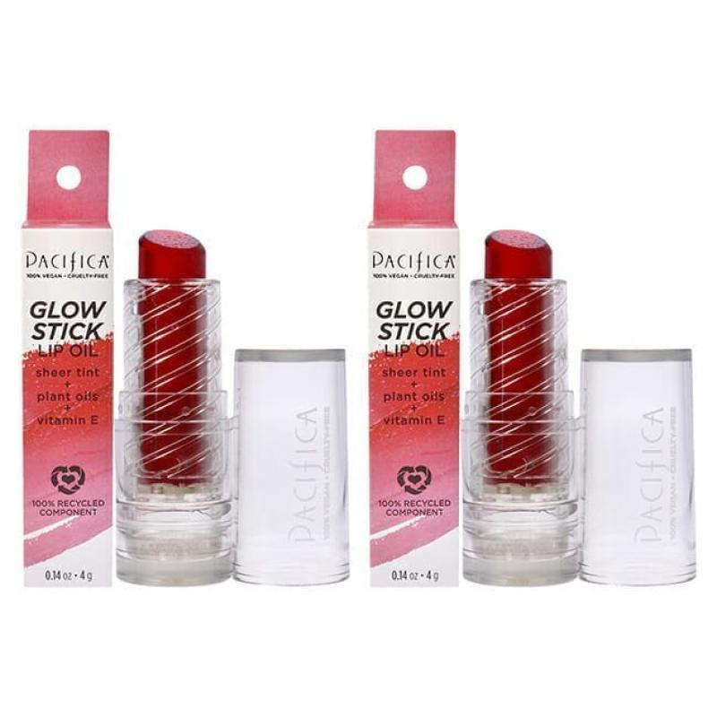 Glow Stick Lip Oil - Rosy Glow by Pacifica for Women - 0.14 oz Lip Oil - Pack of 2