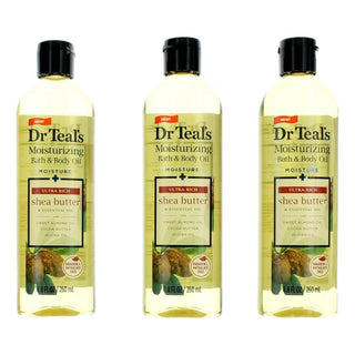 Ultra Rich Shea Butter & Essential Oil By Dr. Teal'S, 3 Pack 8.8 Oz Moisturizing Bath & Body Oil