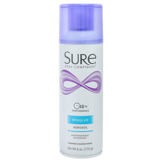 Sure Aerosol Anti-Perspirant and Deodorant - Regular: 6 oz Deodorant Spray for Unisex