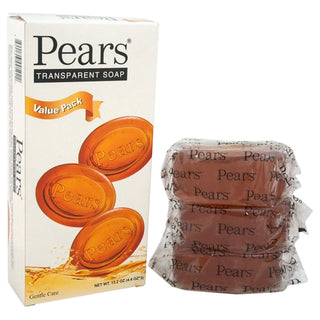 Pears Pure and Gentle Bar Soap with Glycerin and Natural Oils - Amber for Unisex, 3 x 4.4 oz