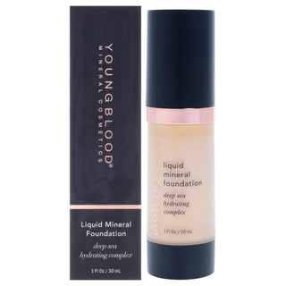 Youngblood Liquid Mineral Foundation in Shell - 1 oz Foundation for Women
