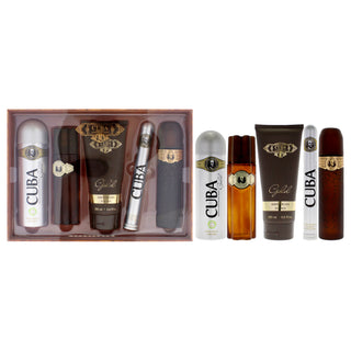 Cuba Gold Must Have for Men - 5 Pc Gift Set Including EDT Spray, After Shave, Body Spray, and Shower Gel