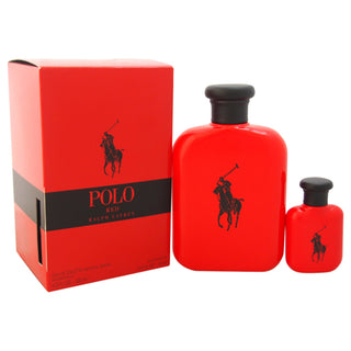 Polo Red by Ralph Lauren for Men 2 Pc Gift Set - 4.2oz EDT Spray, 0.5oz EDT Spray