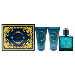 Versace Eros for Men 3-Piece Gift Set - 1.7 oz EDT Spray, After Shave Balm, Shower Gel