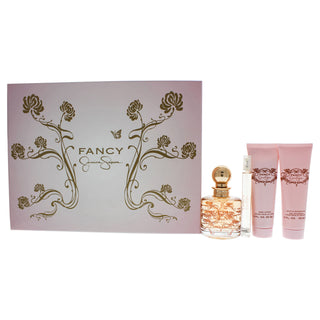 Jessica Simpson Fancy for Women 4 Pc Gift Set - 3.4oz EDP Spray, Body Lotion, Bath and Shower Gel