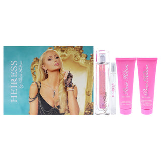 "Paris Hilton Heiress for Women - 4 Pc Gift Set with EDP Spray, Body Lotion, and Bath Gel"