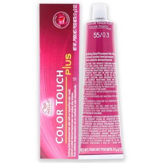 Color Touch Plus Haircolor - 55 03 Intense Light Brown-Natural Gold by Wella for Unisex - 2 oz Hair Color
