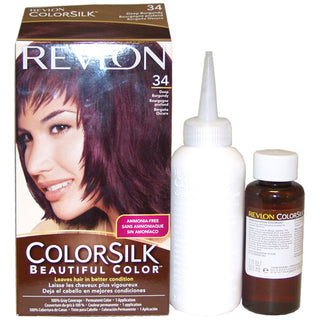 Revlon Colorsilk Beautiful Color 34 Deep Burgundy Hair Color for Unisex - 1 Application