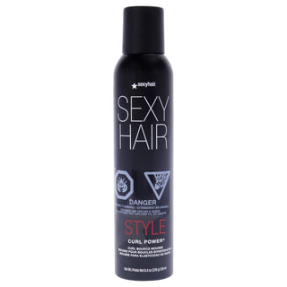 Sexy Hair Curly Sexy Hair Curl Power Spray Foam for Unisex - 8.4 oz Mousse