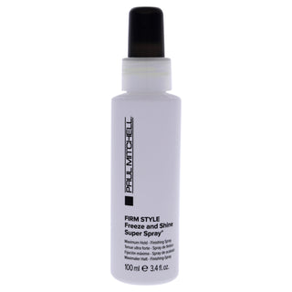 Paul Mitchell Firm Style Freeze and Shine Super Spray for Unisex - 3.4 oz Hair Spray, Strong Hold and Glossy Finish