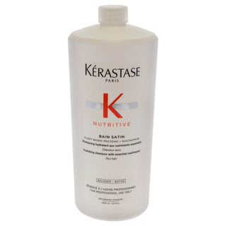 Kerastase Nutritive Bain Satin Shampoo for Unisex - 34 oz, Nourishing Shampoo for Healthier Hair