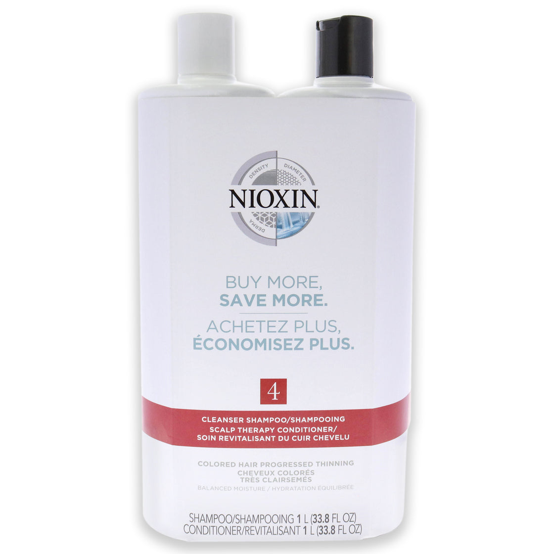 System 4 Duo by Nioxin for Unisex - 2 x 33.8 oz Shampoo, Conditioner
