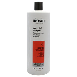 Nioxin System 4 Cleanser Shampoo for Unisex - 33.8 oz - Deep Cleansing Shampoo for Thicker, Fuller Hair