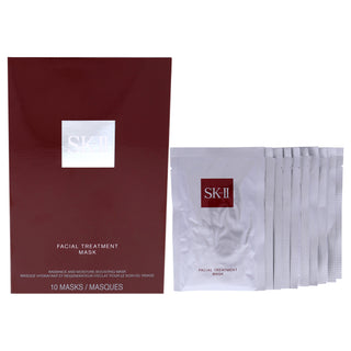 SK-II Facial Treatment Mask for Unisex - 10 Pcs Treatment for Clear, Radiant Skin