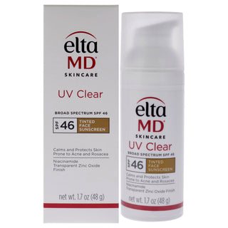EltaMD UV Clear Facial Sunscreen SPF 46 Tinted for Unisex - 1.7 oz Sunscreen