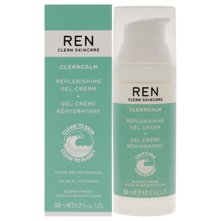 REN Clearcalm Replenishing Gel Cream for Women - 1.7 oz Gel - Soothing Skincare Solution
