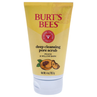 Burt's Bees Peach and Willow Bark Deep Pore Scrub for Women - 4 oz Scrub - Gentle Exfoliation for Clearer Skin