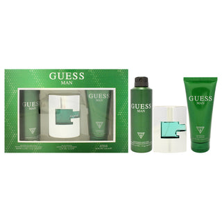Guess Man by Guess for Men 3 Pc Gift Set - EDT Spray, Deodorizing Body Spray, Shower Gel - Perfect Gift Idea for Him