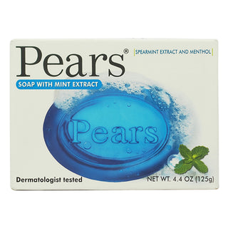 Pears Pure and Gentle Bar Soap with Glycerin and Mint Extracts - Blue, 4.4 oz, Unisex