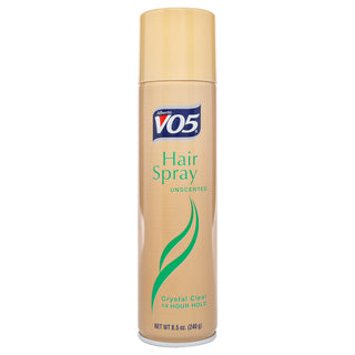 Crystal Clear Unscented Hard To Hold Hairspray by Alberto VO5 for Unisex - 8.5 oz Hair Spray