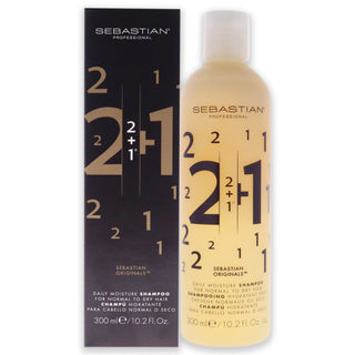 2 Plus 1 Daily Moisture Shampoo by Sebastian for Unisex - 10.2 oz Shampoo