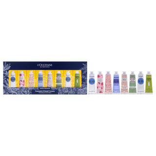 Fantastic 8 Hand Creams Kit by LOccitane for Unisex - 8 x 1 oz Shea Dry Skin, Rose, Cherry Blossom, Lavender, Pivoine Flora, Almond, Verveine Cooling Hand Cream Gel